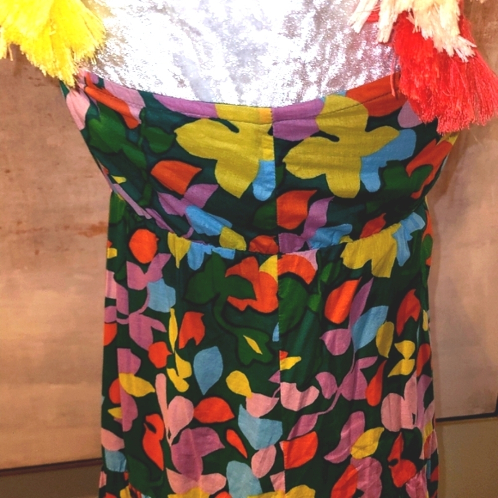 J. Crew Multi Colored Midi Dress Size XS - Picture 6 of 9